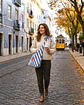 Lola bag | Riscas | Diagonal | Azul - Thumbnail 2