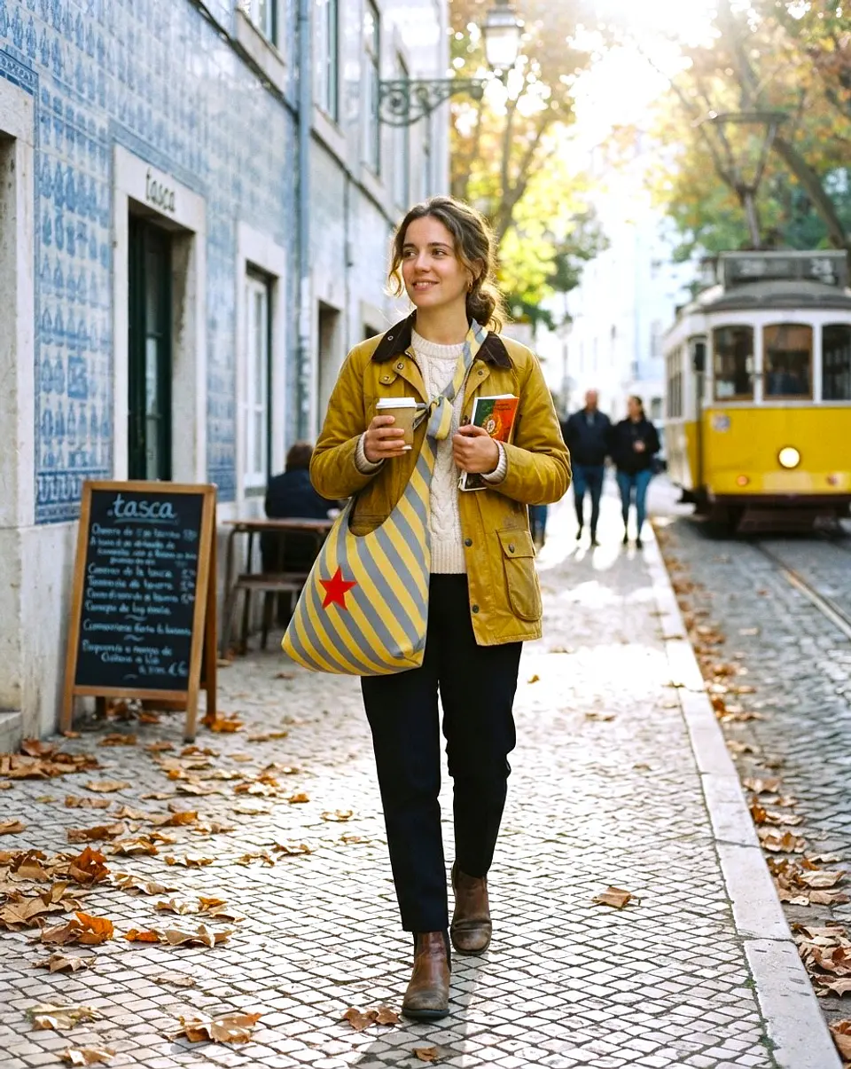 Lola bag | Riscas | Diagonal | Cinza e amarelo 2