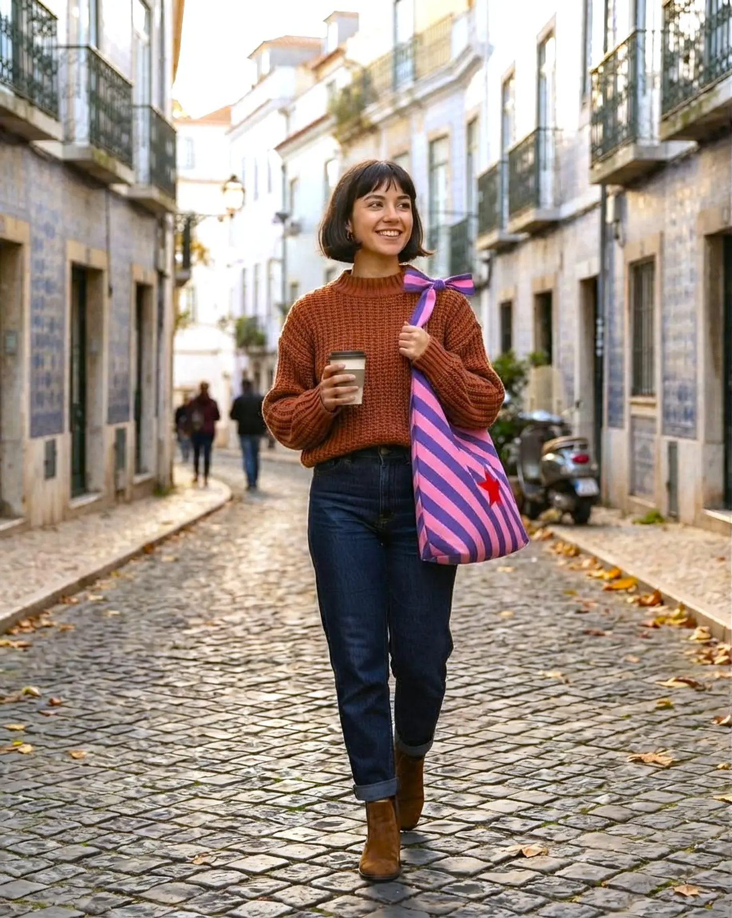 Lola bag | Riscas | Diagonal | Lilás 1