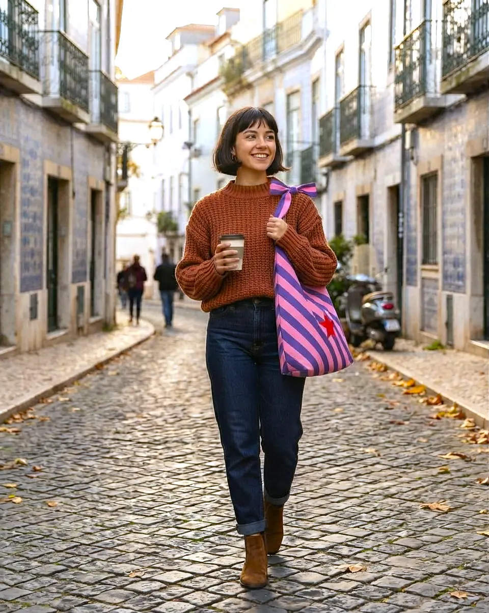 Lola bag | Riscas | Diagonal | Lilás 1