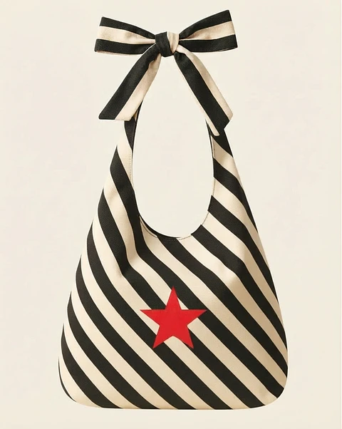 Lola bag | Riscas | Diagonal | Preto