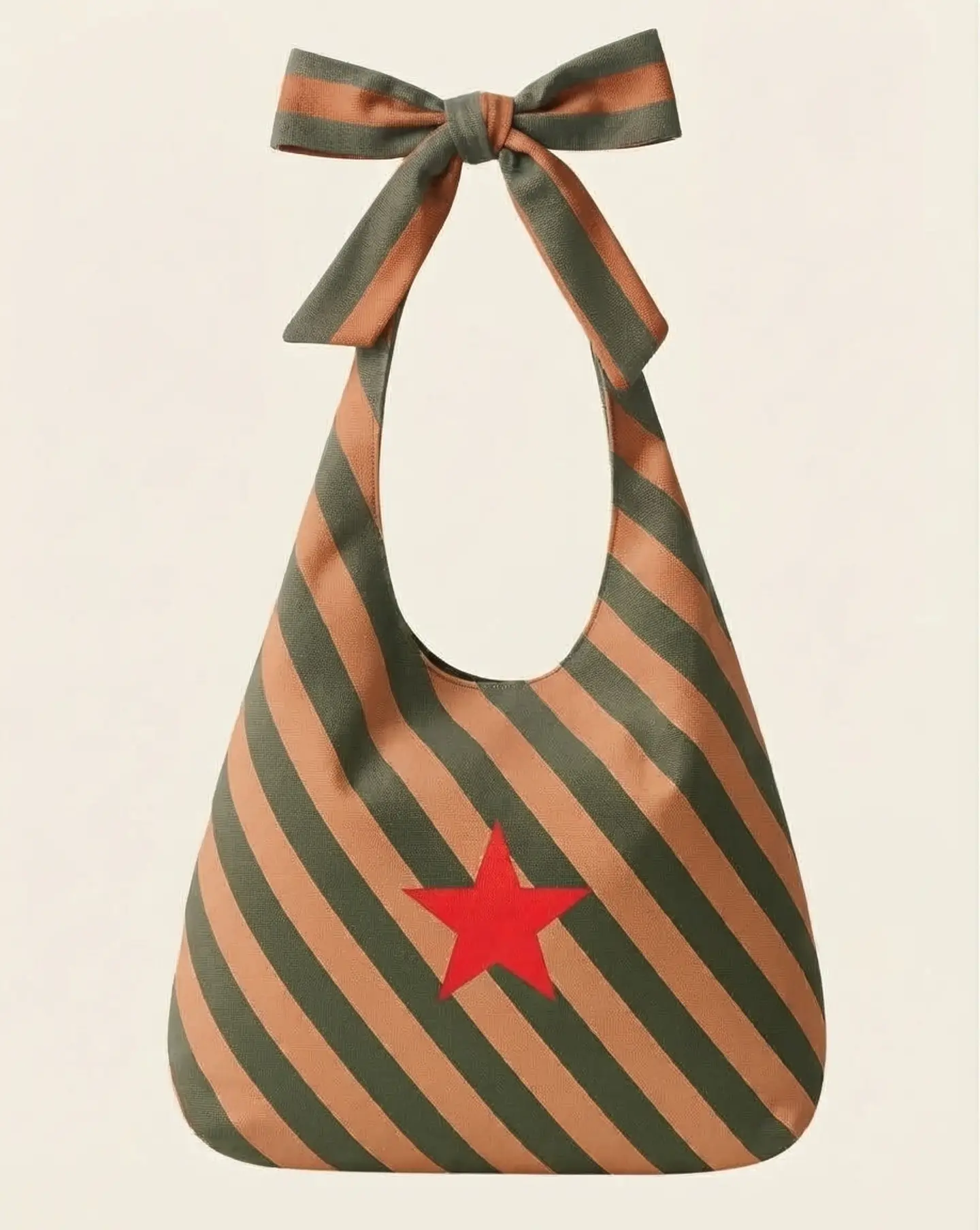 Lola bag | Riscas | Diagonal | Verde e castanho 2