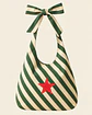 Lola bag | Riscas | Diagonal | Verde e creme - Thumbnail 1