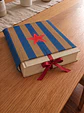 Bolsa livros e e-book | Riscas | Horizontais | Castanho e azul - thumbnail 2
