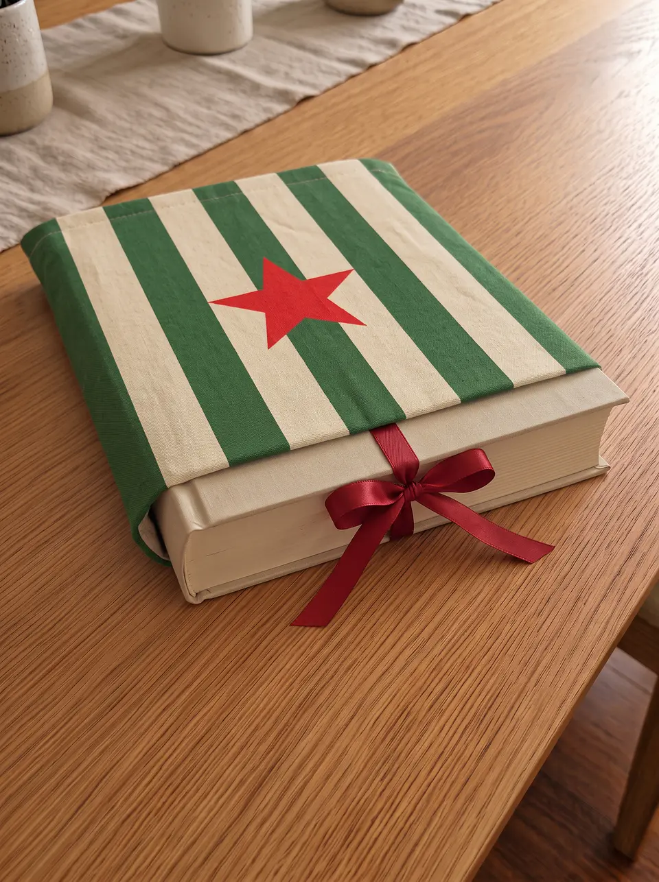 Bolsa livros e e-book | Riscas | Horizontais | Verde e creme 2