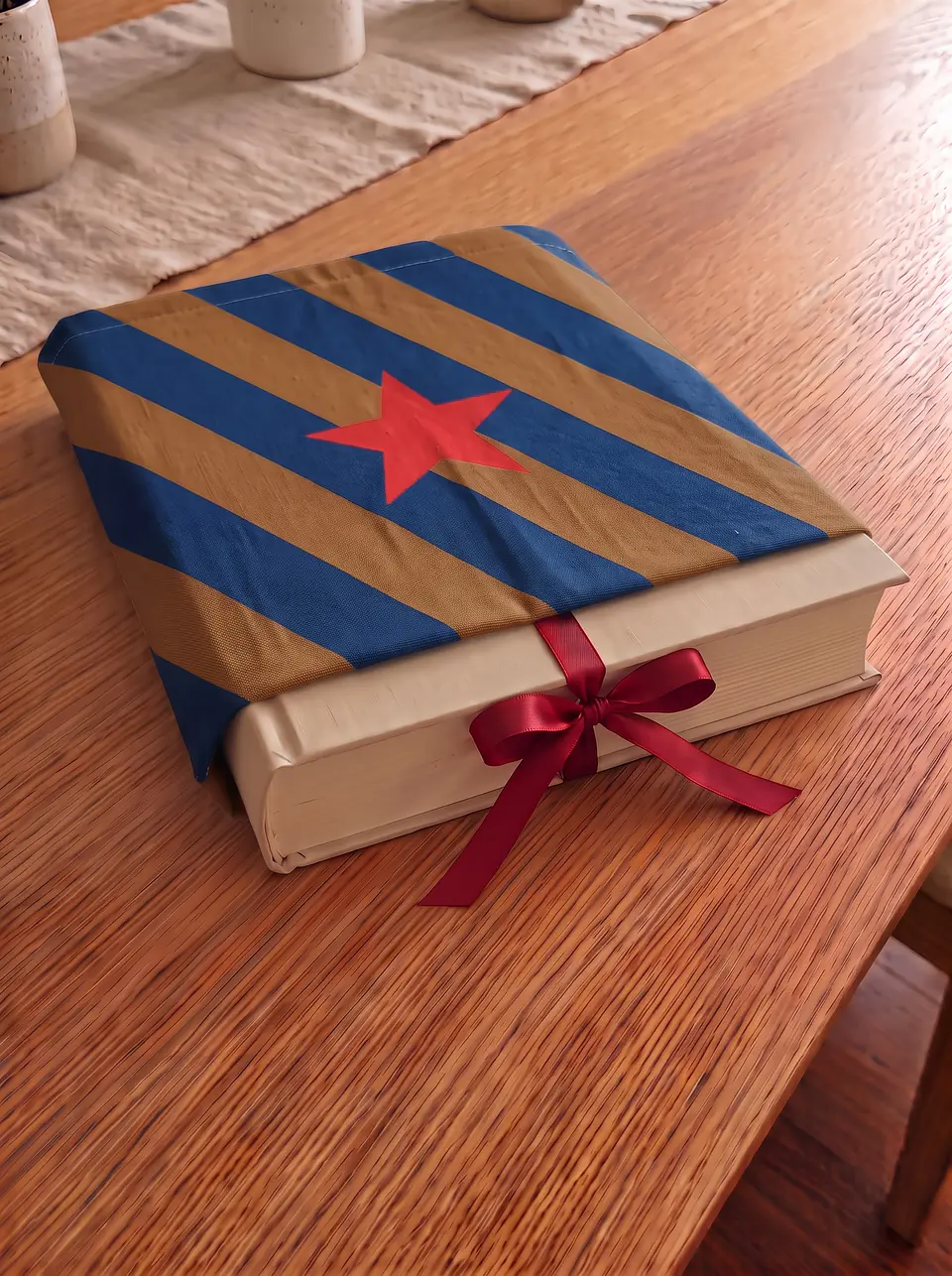 Bolsa livros e e-book | Riscas | Diagonais | Azul e castanho 2
