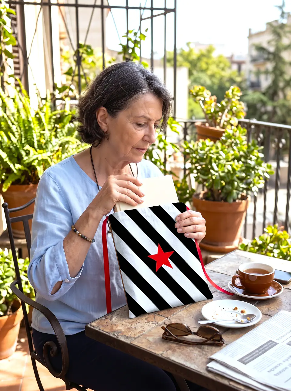 Bolsa livros e e-book | Riscas | Diagonais | Preto e branco 1