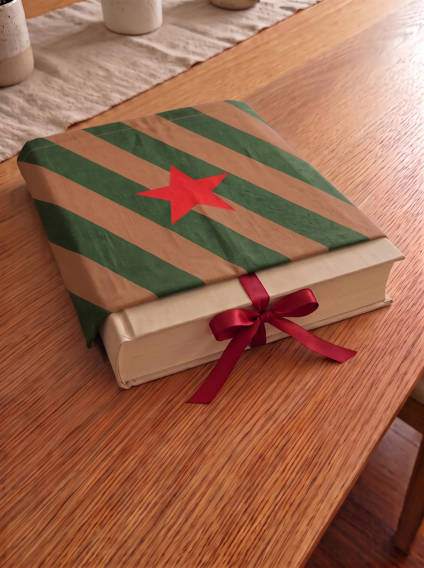 Bolsa livros e e-book | Riscas | Diagonais |  Verde e castanho 1