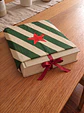 Bolsa livros e e-book | Riscas | Diagonais |  Verde e creme - Thumbnail 2