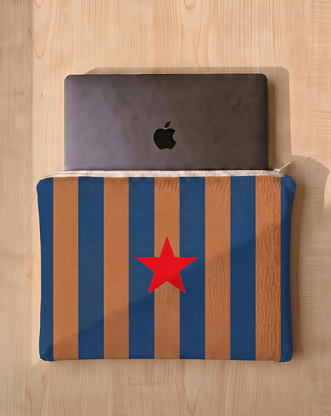 Bolsa portátil | Riscas | Horizontais | Azul castanho