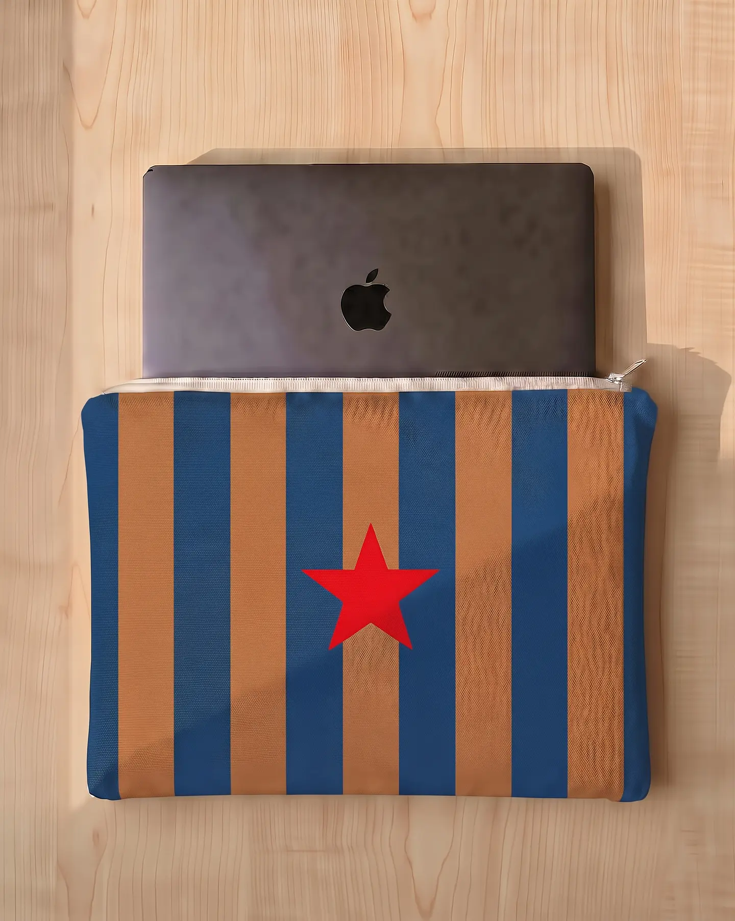 Bolsa portátil | Riscas | Horizontais | Azul castanho 1