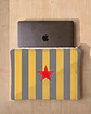 Bolsa portátil | Riscas | Horizontais | Cinza e amarelo - Thumbnail 2