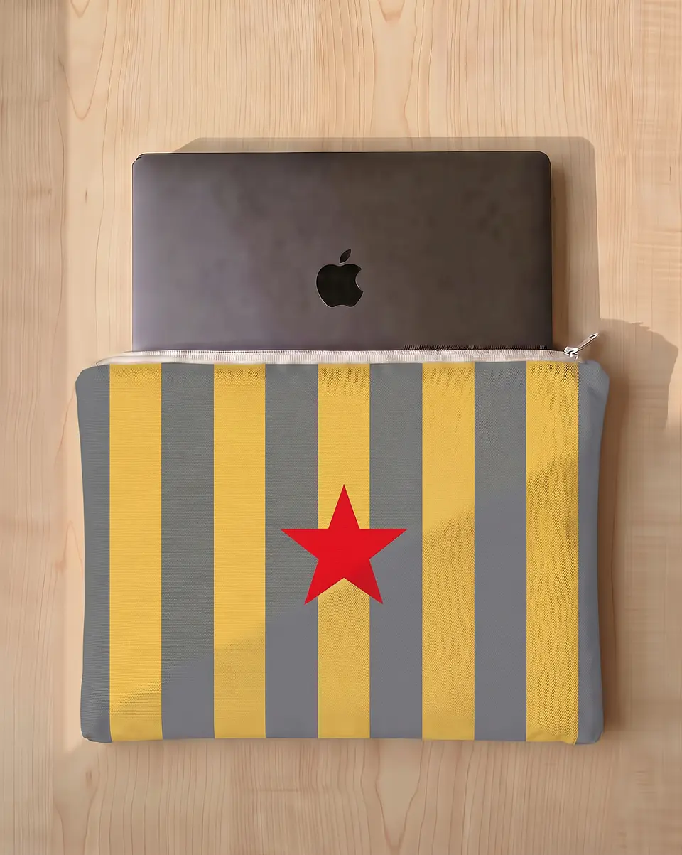 Bolsa portátil | Riscas | Horizontais | Cinza e amarelo 2