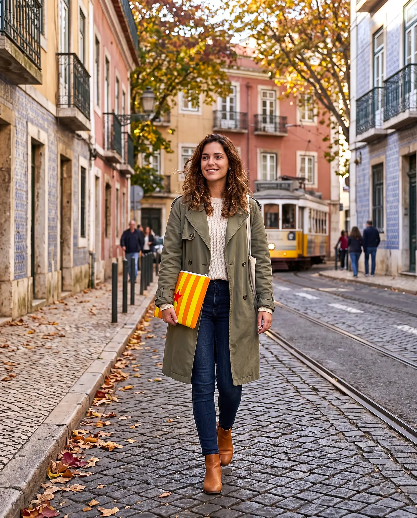 Bolsa portátil | Riscas | Horizontais | Laranja amarelo 2