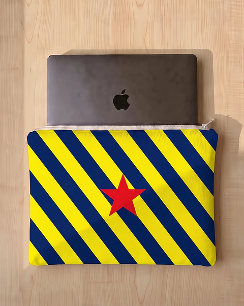 Bolsa portátil | Riscas | Horizontais | Azul amarelo