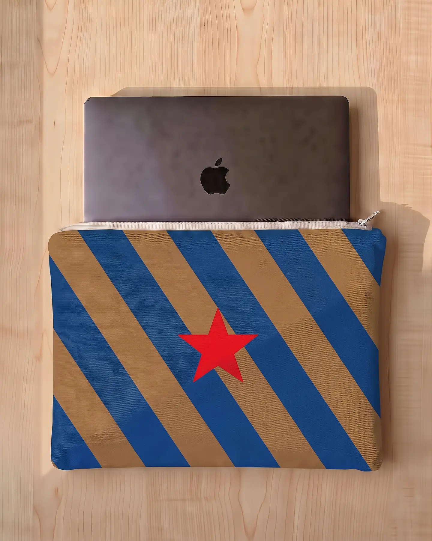 Bolsa portátil | Riscas | Horizontais | Azul castanho 2