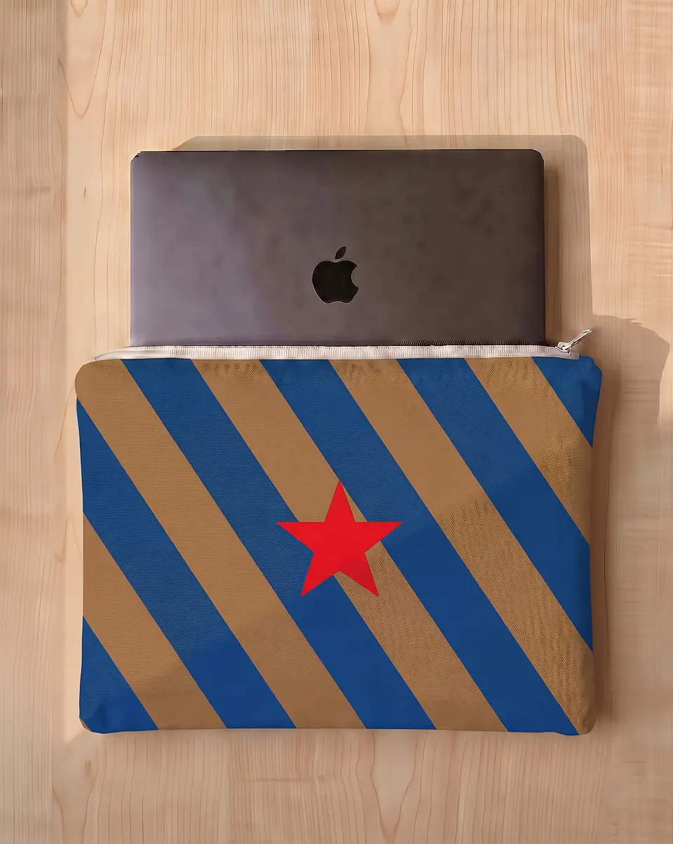 Bolsa portátil | Riscas | Horizontais | Azul castanho 2