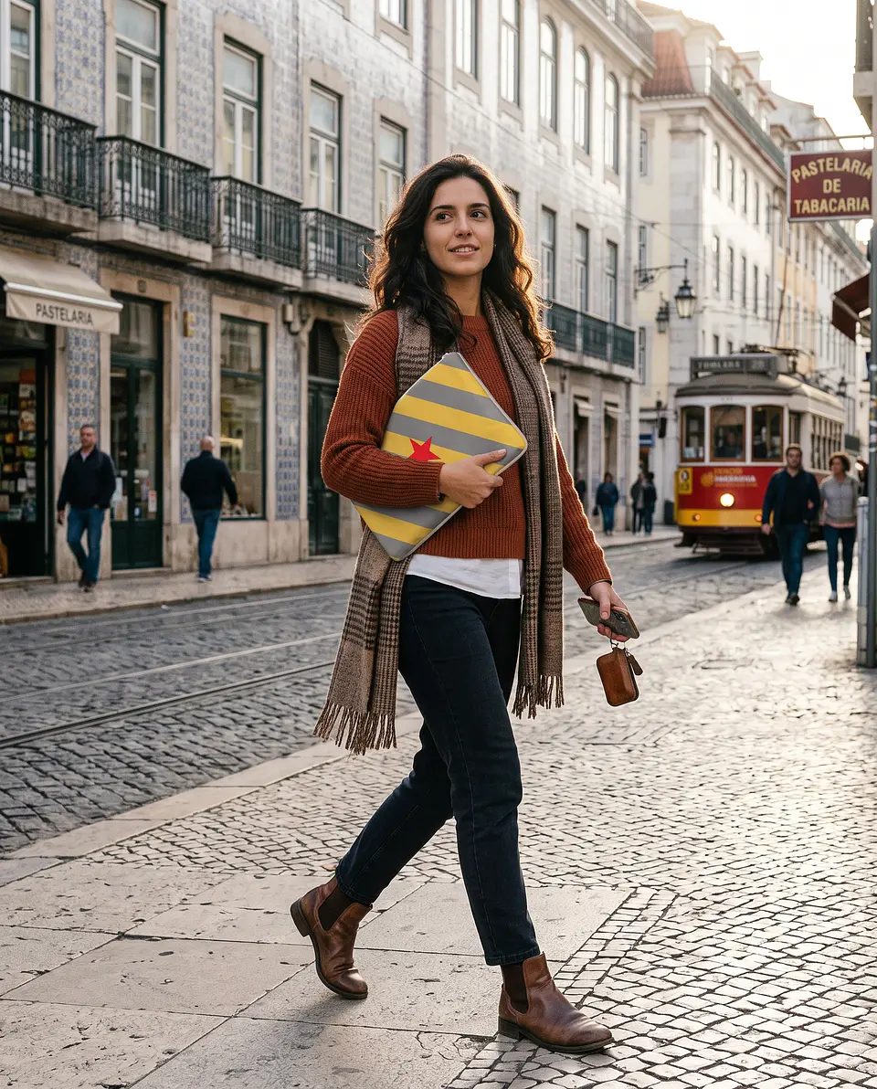 Bolsa portátil | Riscas | Horizontais | Cinza amarelo 2