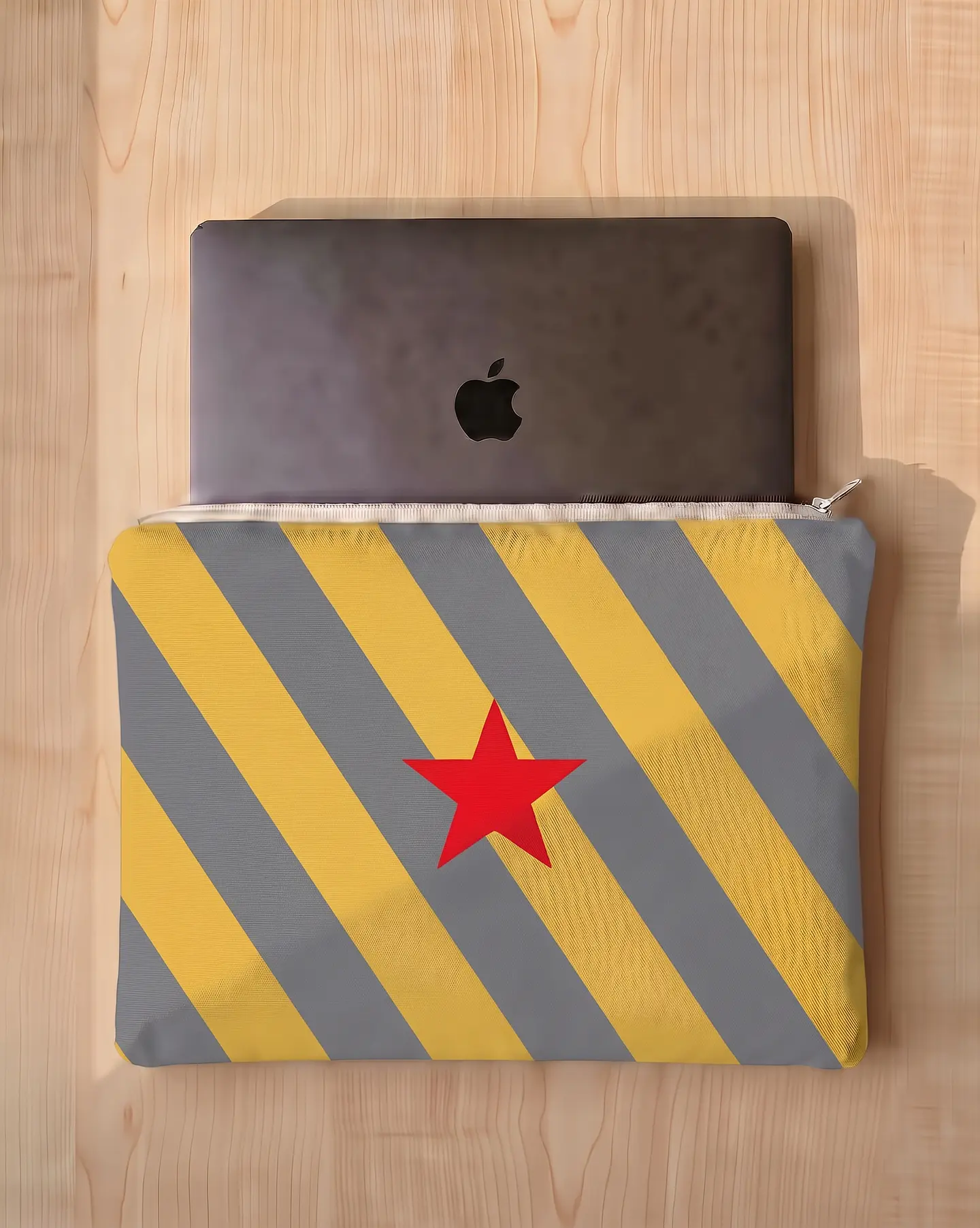 Bolsa portátil | Riscas | Horizontais | Cinza amarelo 1