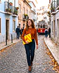 Bolsa portátil | Riscas | Horizontais | Laranja amarelo - Thumbnail 1