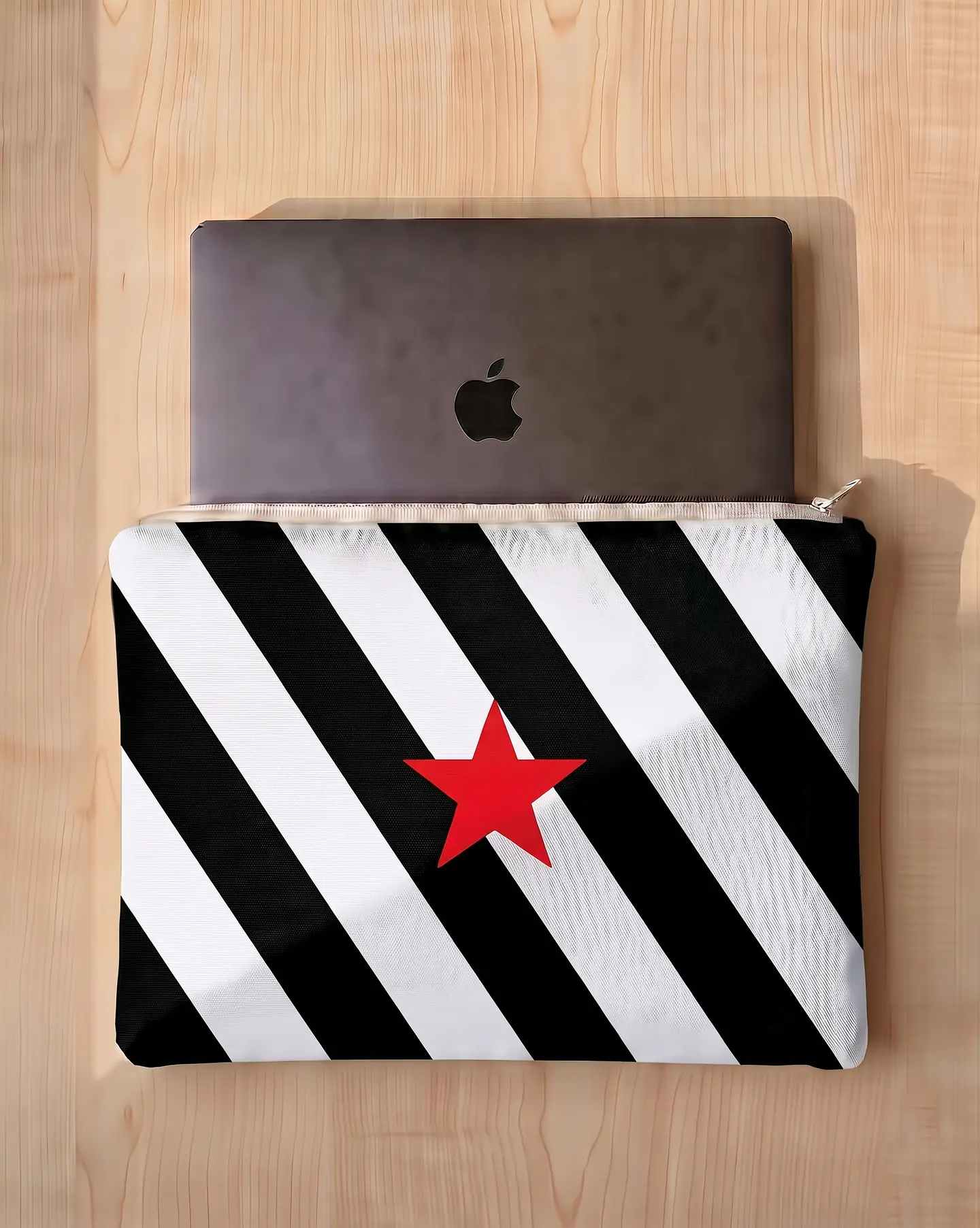 Bolsa portátil | Riscas | Horizontais | Preto e branco 1