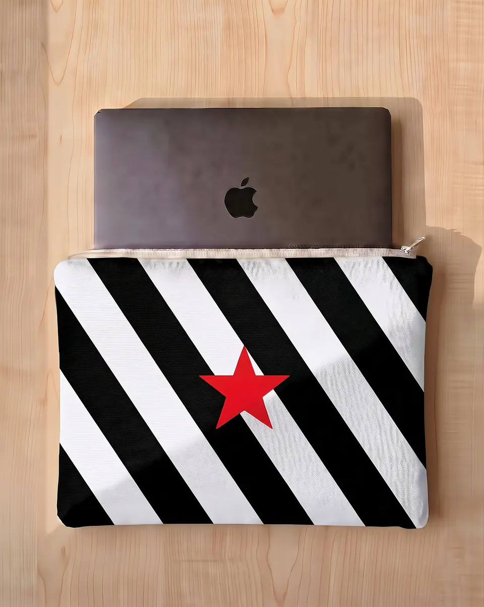 Bolsa portátil | Riscas | Horizontais | Preto e branco 1