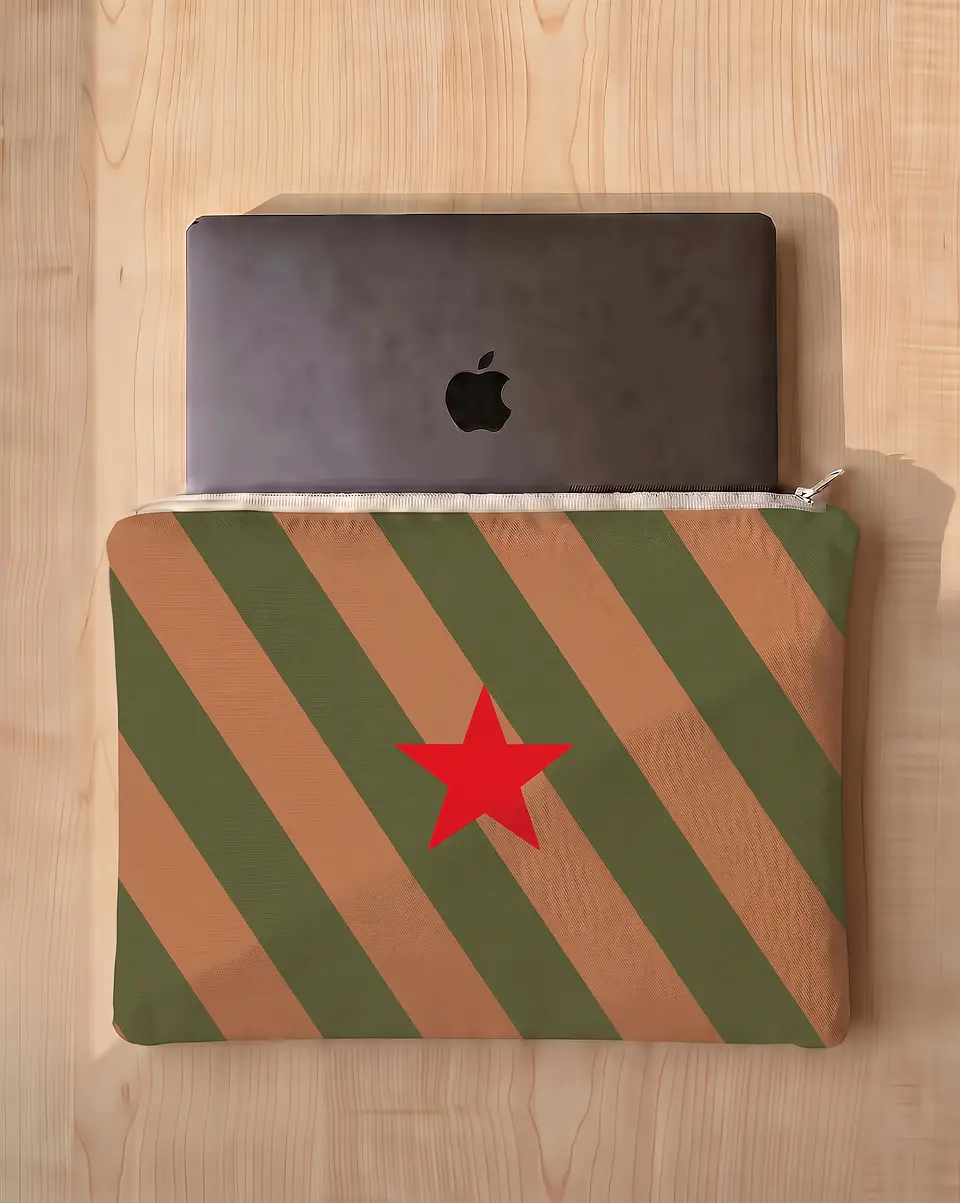 Bolsa portátil | Riscas | Horizontais | Verde e castanho 1