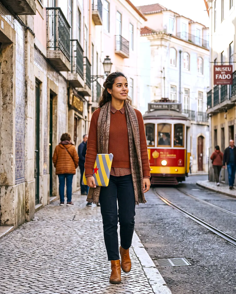 Bolsa portátil | Riscas | Horizontais | Verde e castanho 2