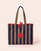Sasha shopper | Riscas | Horizontais | Azul castanho - Thumbnail 2
