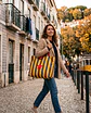 Sasha shopper | Riscas | Horizontais | Cinza amarelo - thumbnail 1