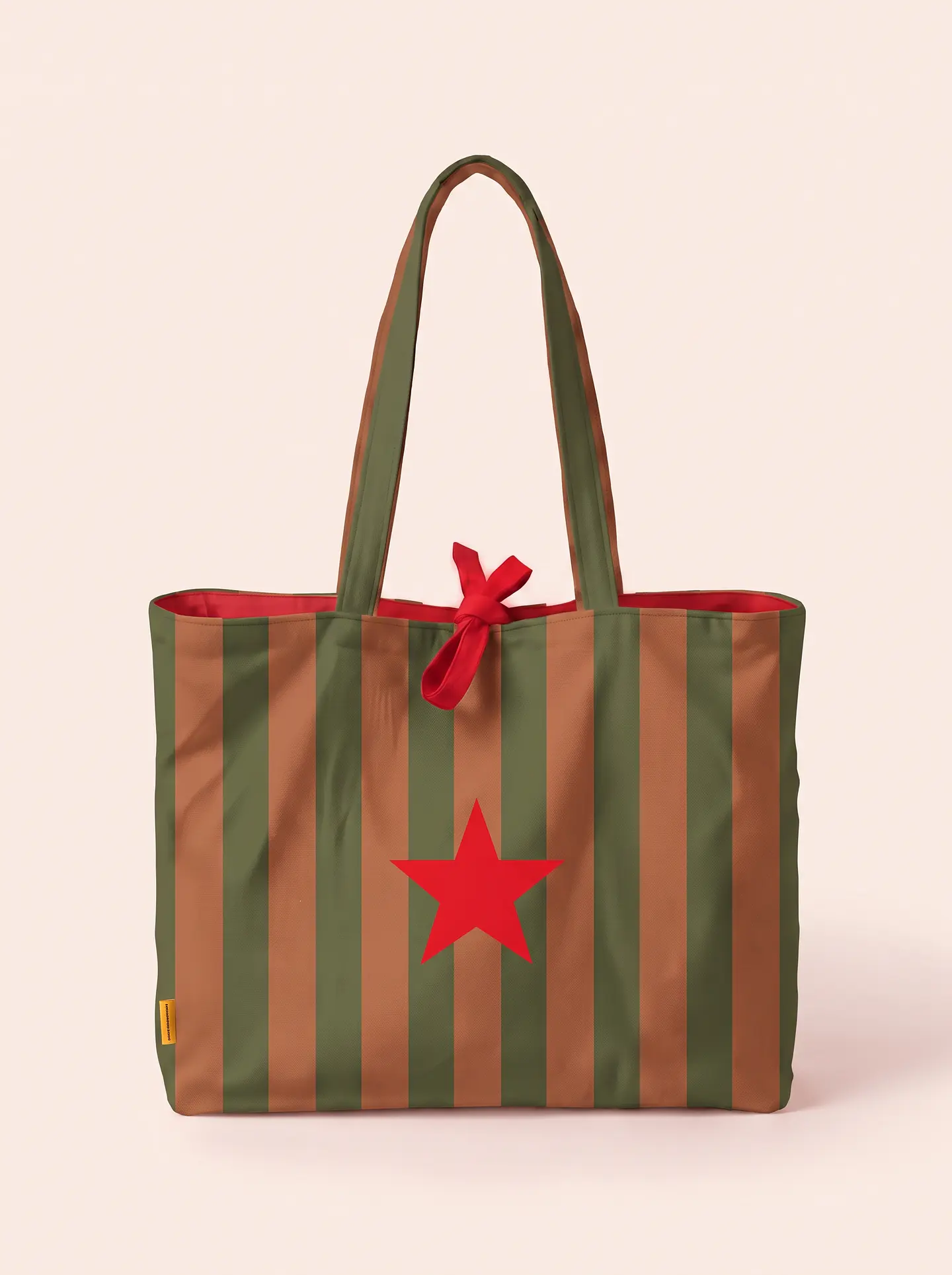 Sasha shopper | Riscas | Horizontais | Verde e castanho 1