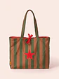 Sasha shopper | Riscas | Horizontais | Verde e castanho - Thumbnail 1