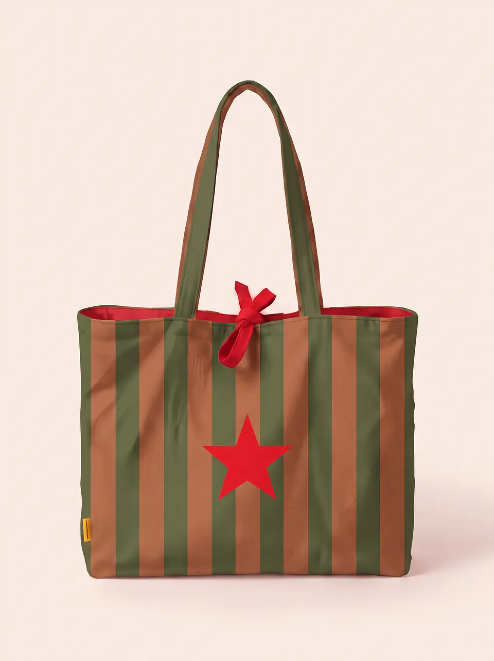 Sasha shopper | Riscas | Horizontais | Verde e castanho 1