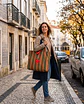 Sasha shopper | Riscas | Horizontais | Verde e castanho - Thumbnail 2