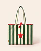 Sasha shopper | Riscas | Horizontais | Verde e creme - thumbnail 2