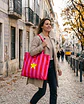 Sasha shopper | Riscas | Horizontais | Vermelho e rosa - thumbnail 2