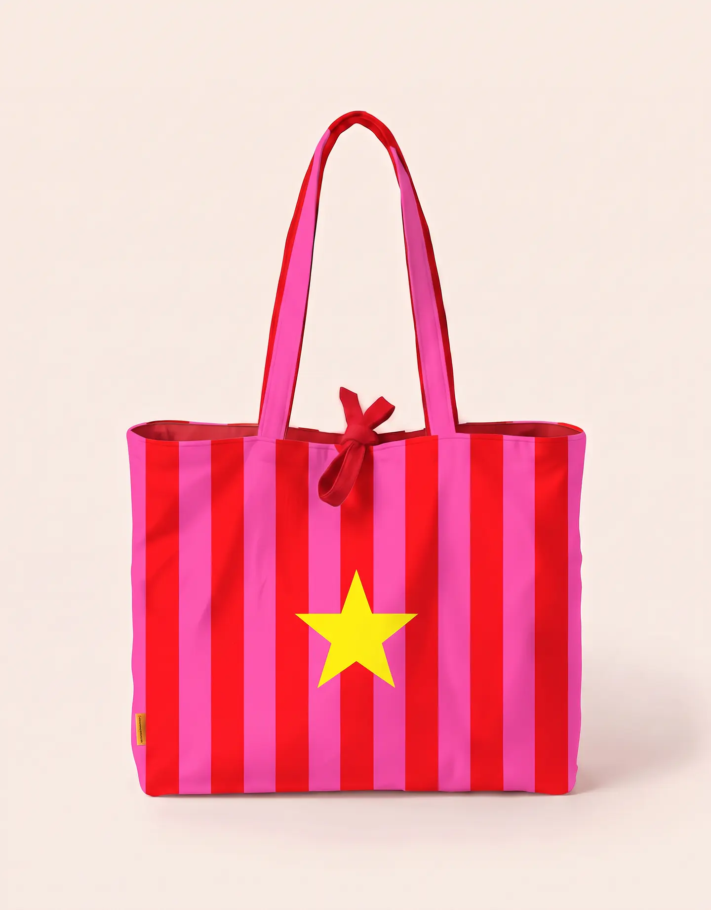 Sasha shopper | Riscas | Horizontais | Vermelho e rosa 1