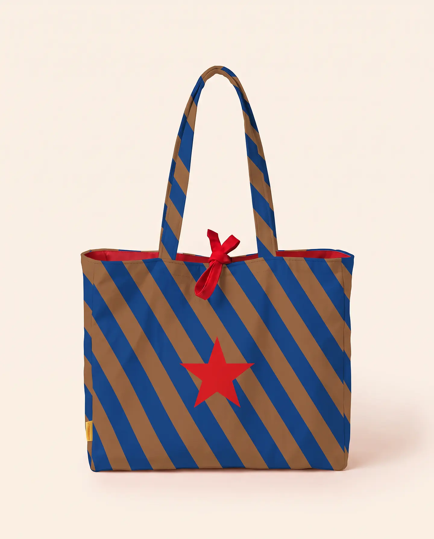 Sasha shopper | Riscas | Horizontais | Azul castanho 2
