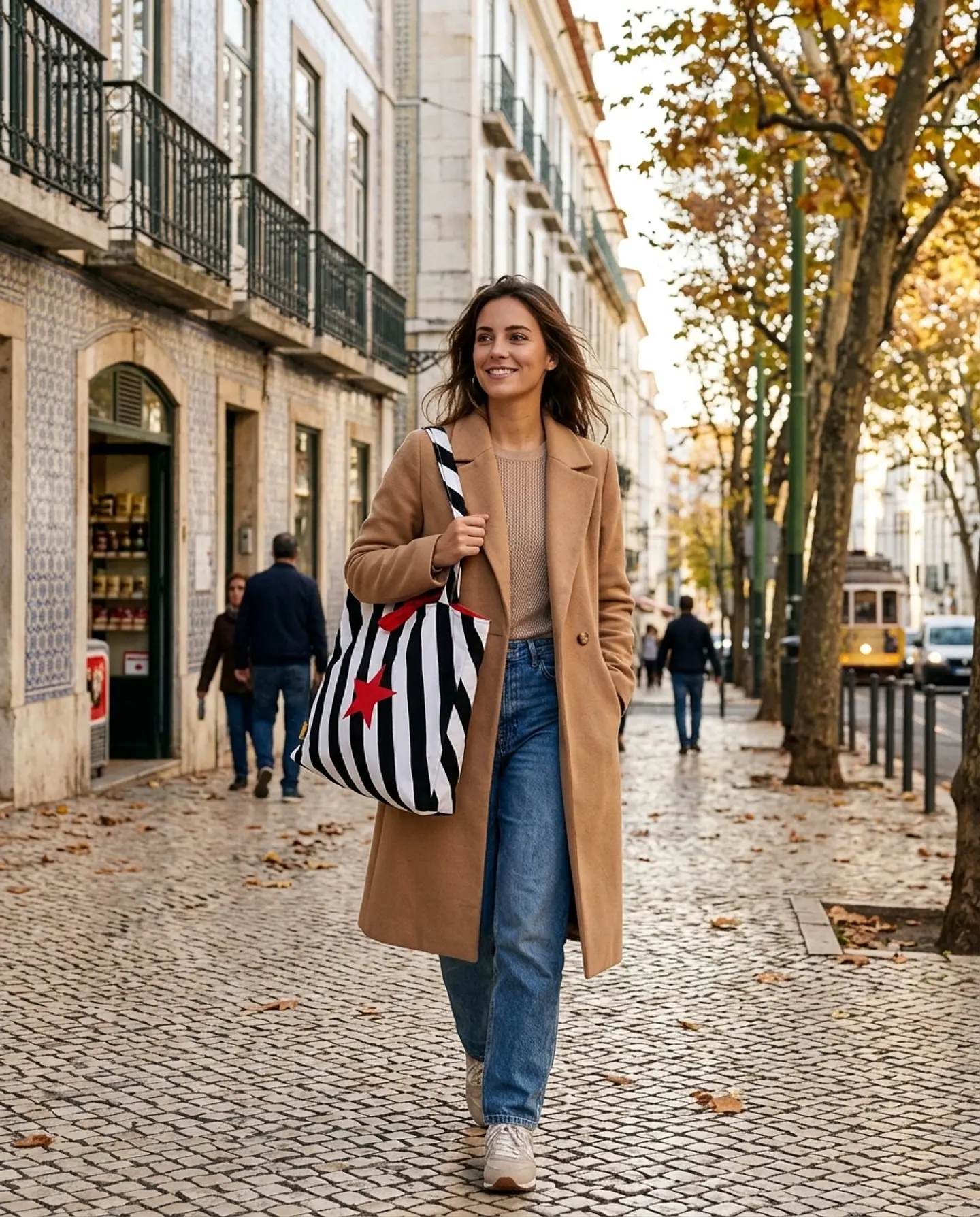 Sasha shopper | Riscas | Horizontais | Preto e branco 2