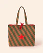 Sasha shopper | Riscas | Horizontais | Verde e castanho - Thumbnail 2