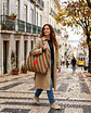 Sasha shopper | Riscas | Horizontais | Verde e castanho - Thumbnail 1