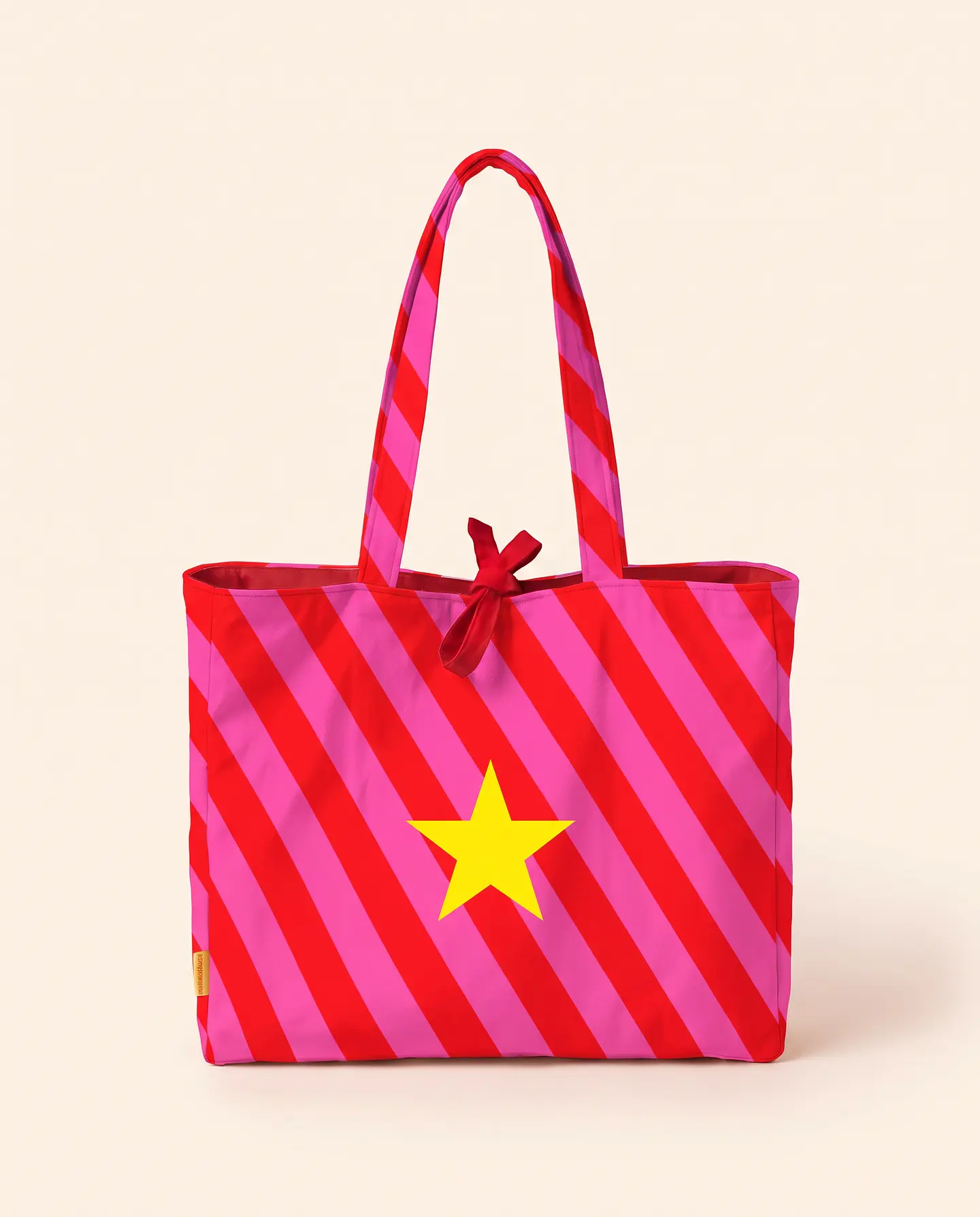 Sasha shopper | Riscas | Horizontais | Vermelho e rosa 2