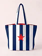 Cleo shopper | Riscas | Hrozontais | Azul escuro - Thumbnail 2