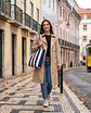 Cleo shopper | Riscas | Hrozontais | Azul escuro - Thumbnail 1