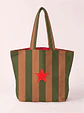 Cleo shopper | Riscas | Hrozontais | Verde e castanho - Thumbnail 2