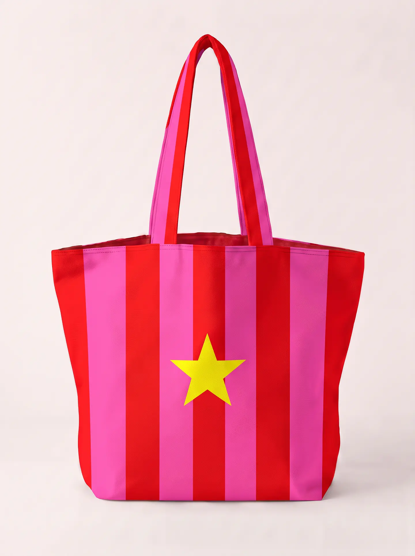 Cleo shopper | Riscas | Hrozontais | Vermelho e rosa 2