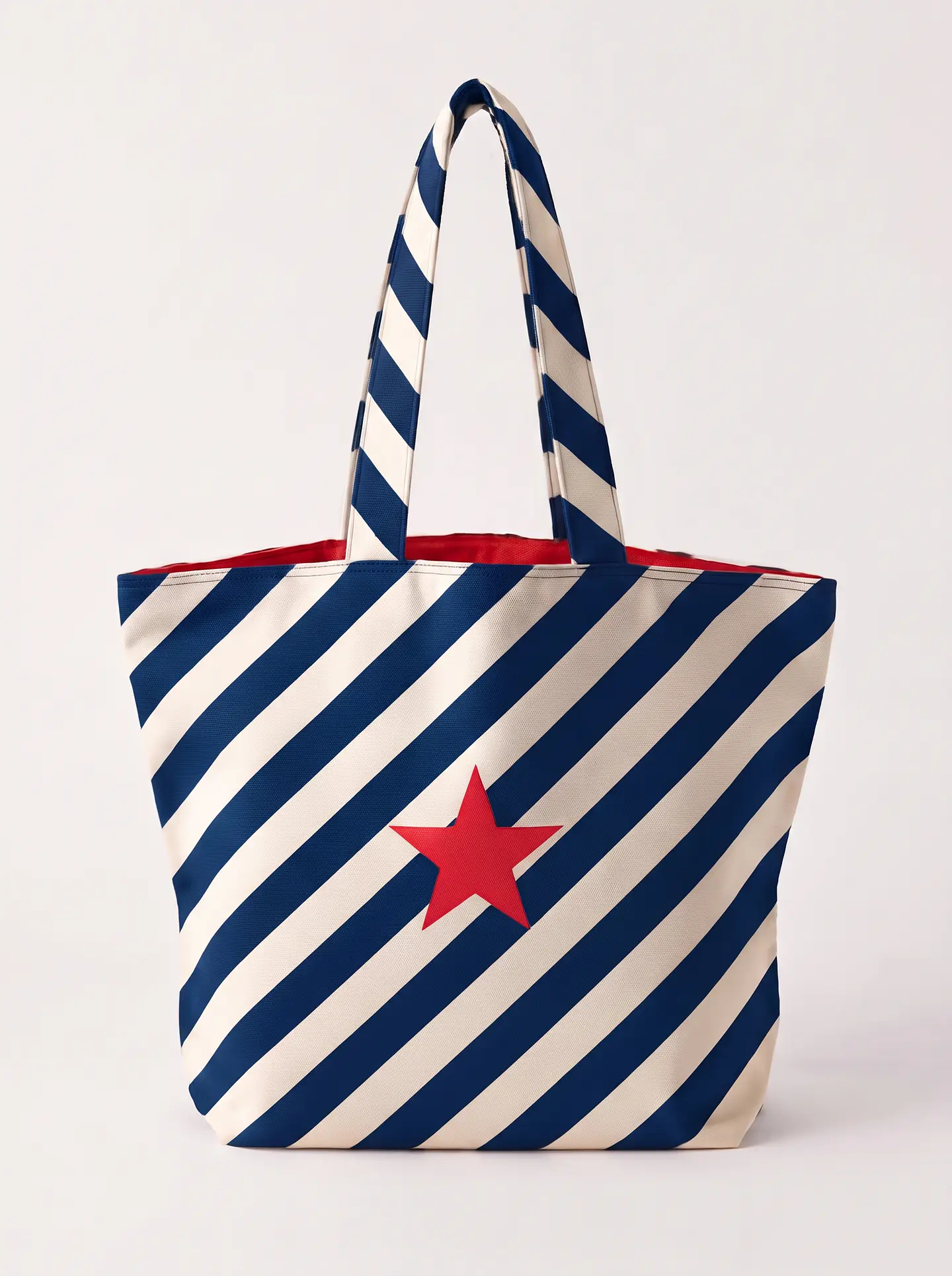 Cleo shopper | Riscas | Diagonais | Azul escuro 2