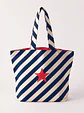 Cleo shopper | Riscas | Diagonais | Azul escuro - thumbnail 2