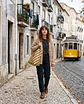 Cleo shopper | Riscas | Diagonais | Cinza e amarelo - thumbnail 2