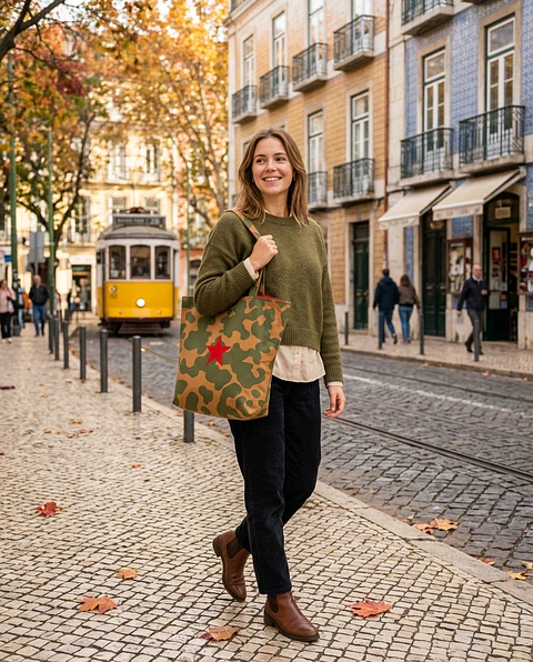 Cleo shopper | Animal print | Moo | Verde e castanho